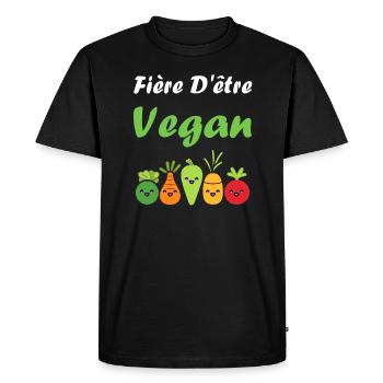 Légumes Humour je suis vegan - T-shirt Premium bio Homme - noir - Devant - Nico (187cm)