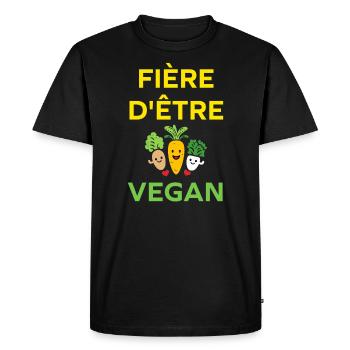 Légumes Humour je suis vegan - T-shirt Premium bio Homme - noir - Devant - Nico (187cm)