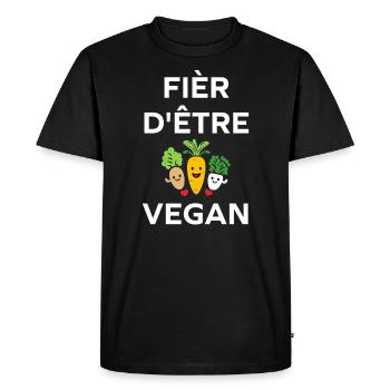 Légumes Humour je suis vegan - T-shirt Premium bio Homme - noir - Devant - Nico (187cm)