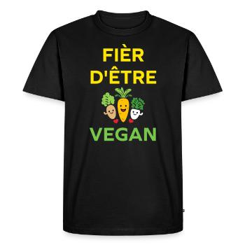 Légumes Humour je suis vegan - T-shirt Premium bio Homme - noir - Devant - Nico (187cm)