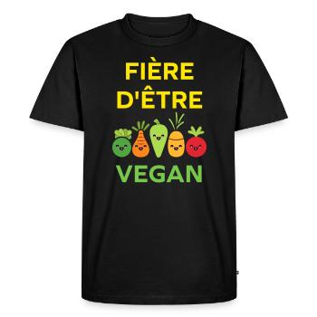 Légumes Humour je suis vegan - T-shirt Premium bio Homme - noir - Devant - Nico (187cm)