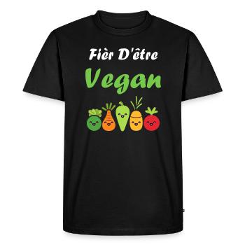 Légumes Humour je suis vegan - T-shirt Premium bio Homme - noir - Devant - Nico (187cm)