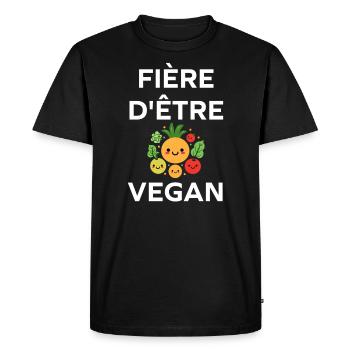 Légumes Humour je suis vegan - T-shirt Premium bio Homme - noir - Devant - Nico (187cm)