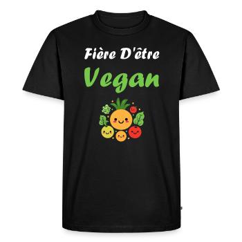 Légumes Humour je suis vegan - T-shirt Premium bio Homme - noir - Devant - Nico (187cm)