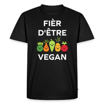 Légumes Humour je suis vegan - T-shirt Premium bio Homme - noir - Devant - Nico (187cm)