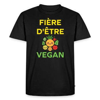 Légumes Humour je suis vegan - T-shirt Premium bio Homme - noir - Devant - Nico (187cm)