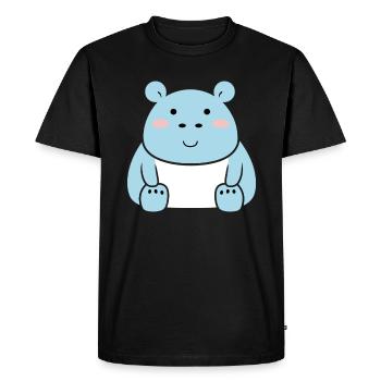 Love Little Hippopotamus - Men's Premium Organic T-Shirt - black - Front - Nico (187cm)
