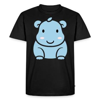 Love Little Hippopotamus - Men's Premium Organic T-Shirt - black - Front - Nico (187cm)