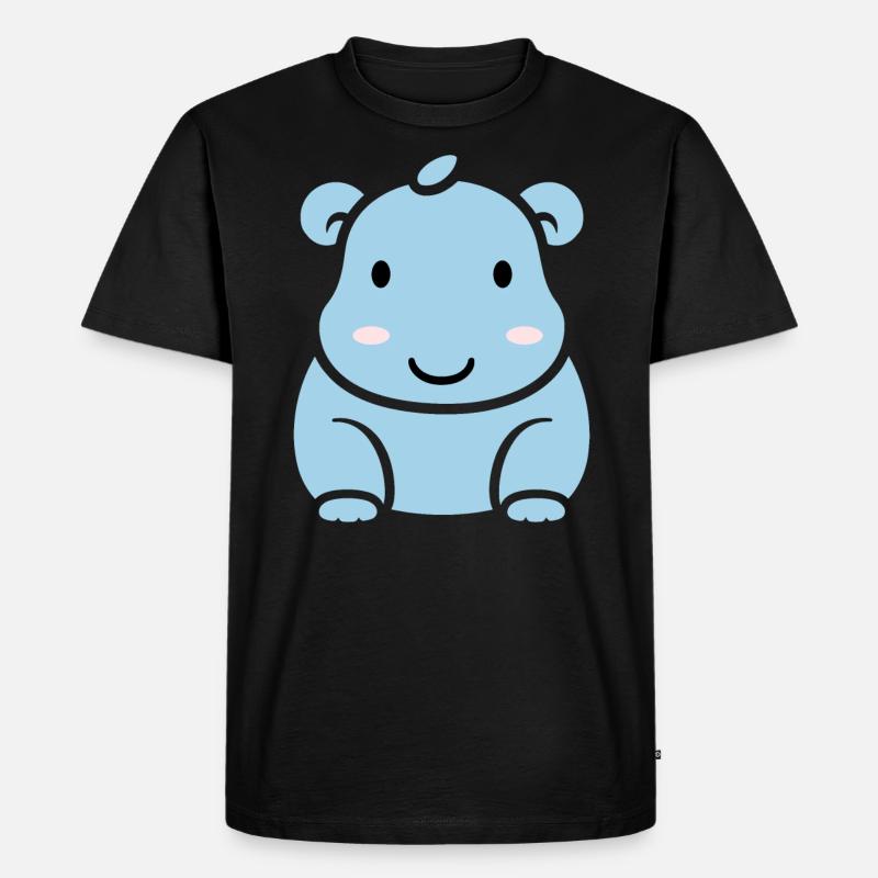 Liebe Kleines Nilpferd - Männer Premium Bio T-Shirt - Schwarz