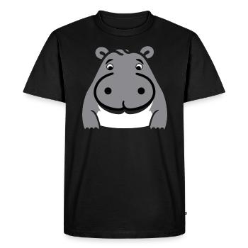Love Little Hippopotamus - Men's Premium Organic T-Shirt - black - Front - Nico (187cm)