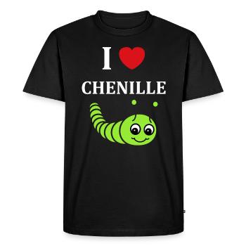 Chenilles insecte Amour petite chenille - T-shirt Premium bio Homme - noir - Devant - Nico (187cm)