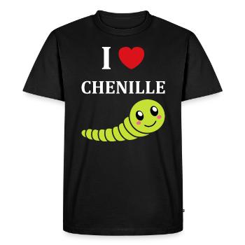 Chenilles insecte Amour petite chenille - T-shirt Premium bio Homme - noir - Devant - Nico (187cm)