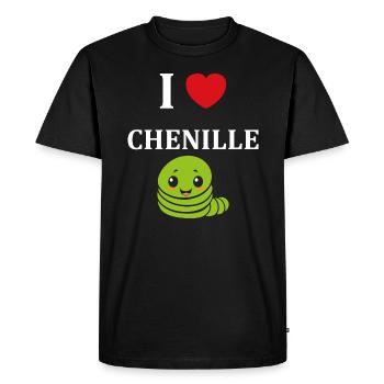 Chenilles insecte Amour petite chenille - T-shirt Premium bio Homme - noir - Devant - Nico (187cm)