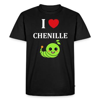 Chenilles insecte Amour petite chenille - T-shirt Premium bio Homme - noir - Devant - Nico (187cm)