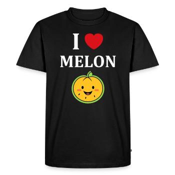 Fruit Humour petit Melon - T-shirt Premium bio Homme - noir - Devant - Nico (187cm)