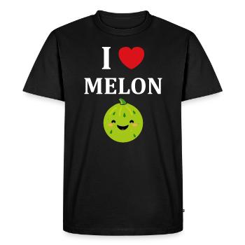 Fruit Humour petit Melon - T-shirt Premium bio Homme - noir - Devant - Nico (187cm)