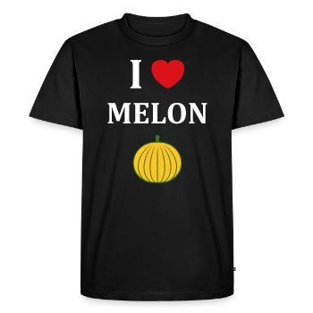 Fruit Humour petit Melon - T-shirt Premium bio Homme - noir - Devant - Nico (187cm)