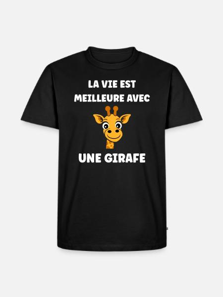 Humour petit bébé girafe - T-shirt Premium bio Homme - noir