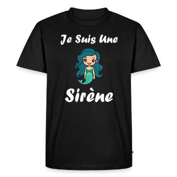 Enfant citation sirène - T-shirt Premium bio Homme - noir - Devant - Nico (187cm)