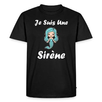 Enfant citation sirène - T-shirt Premium bio Homme - noir - Devant - Nico (187cm)
