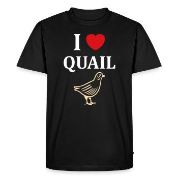 Humour Cailles oiseaux Petite caille - T-shirt Premium bio Homme - noir - Devant - Nico (187cm)