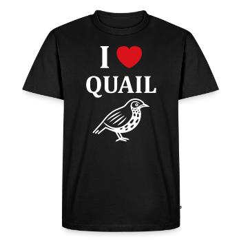 Humour Cailles oiseaux Petite caille - T-shirt Premium bio Homme - noir - Devant - Nico (187cm)