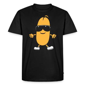 Peanuts Humor Small Peanut - Men's Premium Organic T-Shirt - black - Front - Nico (187cm)