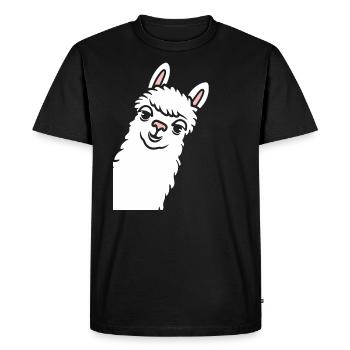 Cute little llama humor - Men's Premium Organic T-Shirt - black - Front - Nico (187cm)