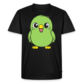 Mignonne petite perruche - T-shirt Premium bio Homme - noir - Devant - Nico (187cm)