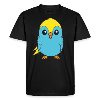 Mignonne petite perruche - T-shirt Premium bio Homme - noir - Devant - Nico (187cm)