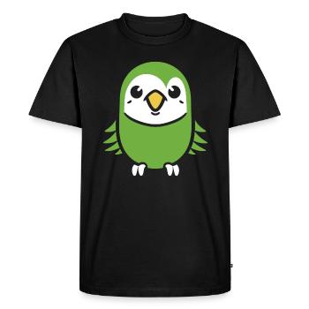 Mignonne petite perruche - T-shirt Premium bio Homme - noir - Devant - Nico (187cm)