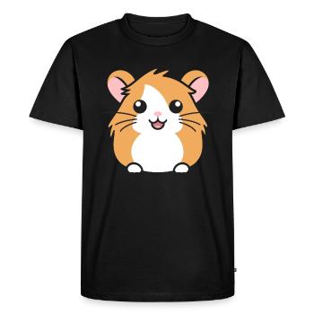 Cute Humor Little Hamster - Men's Premium Organic T-Shirt - black - Front - Nico (187cm)