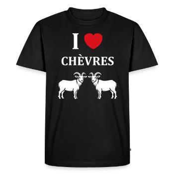 Citation humour petite chèvre - T-shirt Premium bio Homme - noir - Devant - Nico (187cm)