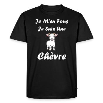 Citation humour petite chèvre - T-shirt Premium bio Homme - noir - Devant - Nico (187cm)