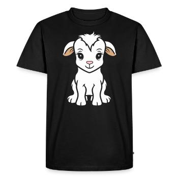 Citation humour petite chèvre - T-shirt Premium bio Homme - noir - Devant - Nico (187cm)