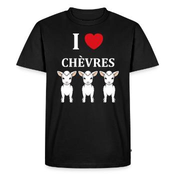 Citation humour petite chèvre - T-shirt Premium bio Homme - noir - Devant - Nico (187cm)