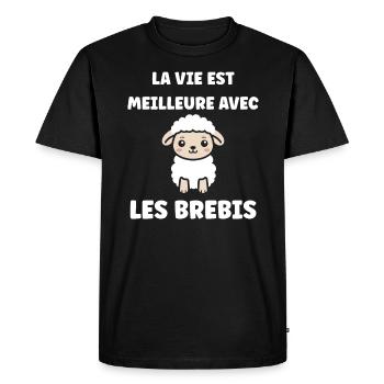 Bébé mouton petit brebis - T-shirt Premium bio Homme - noir - Devant - Nico (187cm)