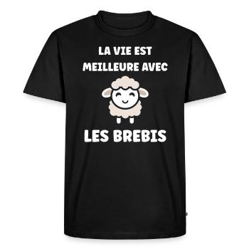 Bébé mouton petit brebis - T-shirt Premium bio Homme - noir - Devant - Nico (187cm)