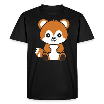Fox Love Little Red Panda - Men's Premium Organic T-Shirt - black - Front - Nico (187cm)