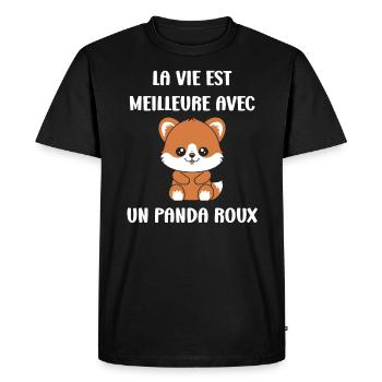 Détails et conditions de l'offre Les e-billets/bon - T-shirt Premium bio Homme - noir - Devant - Nico (187cm)
