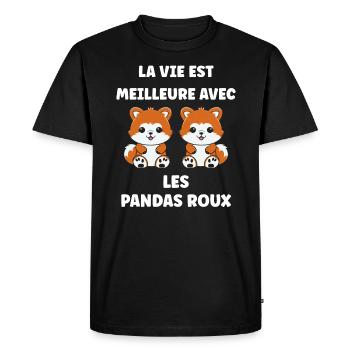 Détails et conditions de l'offre Les e-billets/bon - T-shirt Premium bio Homme - noir - Devant - Nico (187cm)