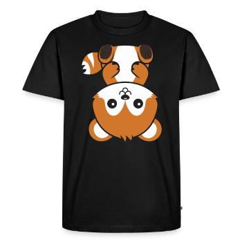 Fox Love Little Red Panda - Men's Premium Organic T-Shirt - black - Front - Nico (187cm)