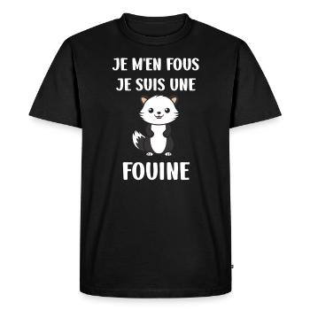 Humour petite fouine - T-shirt Premium bio Homme - noir - Devant - Nico (187cm)
