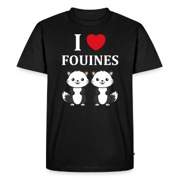 Humour petite fouine - T-shirt Premium bio Homme - noir - Devant - Nico (187cm)