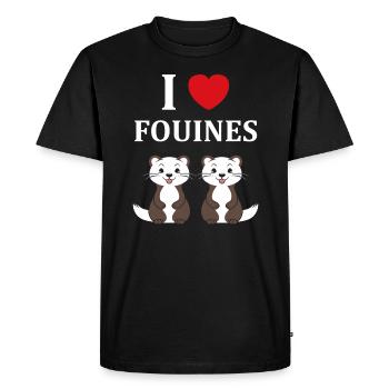 Humour petite fouine - T-shirt Premium bio Homme - noir - Devant - Nico (187cm)