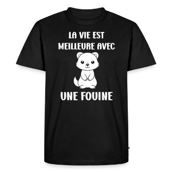 Humour petite fouine - T-shirt Premium bio Homme - noir - Devant - Nico (187cm)