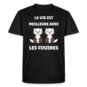 Humour petite fouine - T-shirt Premium bio Homme - noir - Devant - Nico (187cm)