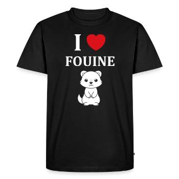 Humour petite fouine - T-shirt Premium bio Homme - noir - Devant - Nico (187cm)