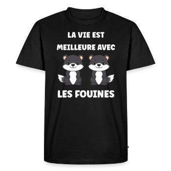 Humour petite fouine - T-shirt Premium bio Homme - noir - Devant - Nico (187cm)