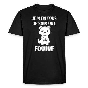 Humour petite fouine - T-shirt Premium bio Homme - noir - Devant - Nico (187cm)